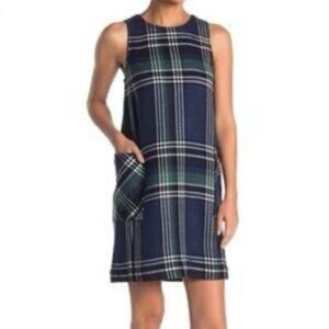 SUSINA Sleeveless Plaid Shift Dress